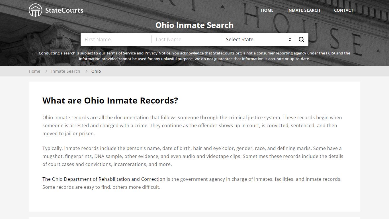 Ohio Inmate Search, Prison and Jail Information - StateCourts